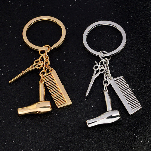 Hair Stylist Keychain Set – Fashion Hairdresser Tool Charm Keyring Gift