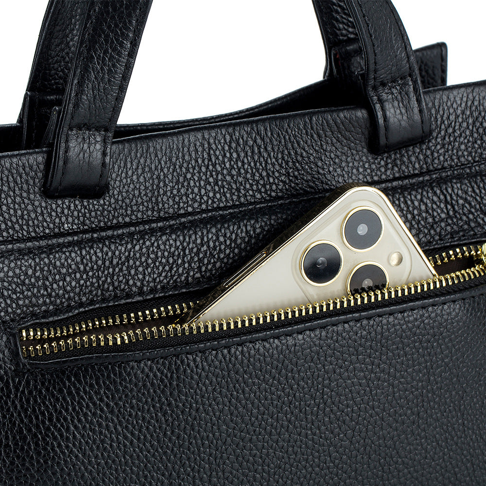 New Genuine Leather Women’s Handbag – Luxury Boston Tote