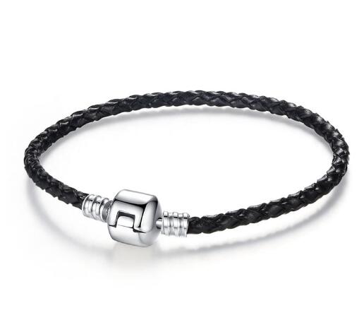 Braided Leather Charm Bracelet