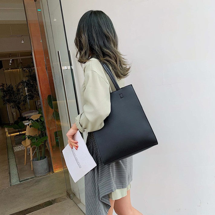 Korean Minimalist Tote Bag for Women – Large Capacity Shoulder Handbag