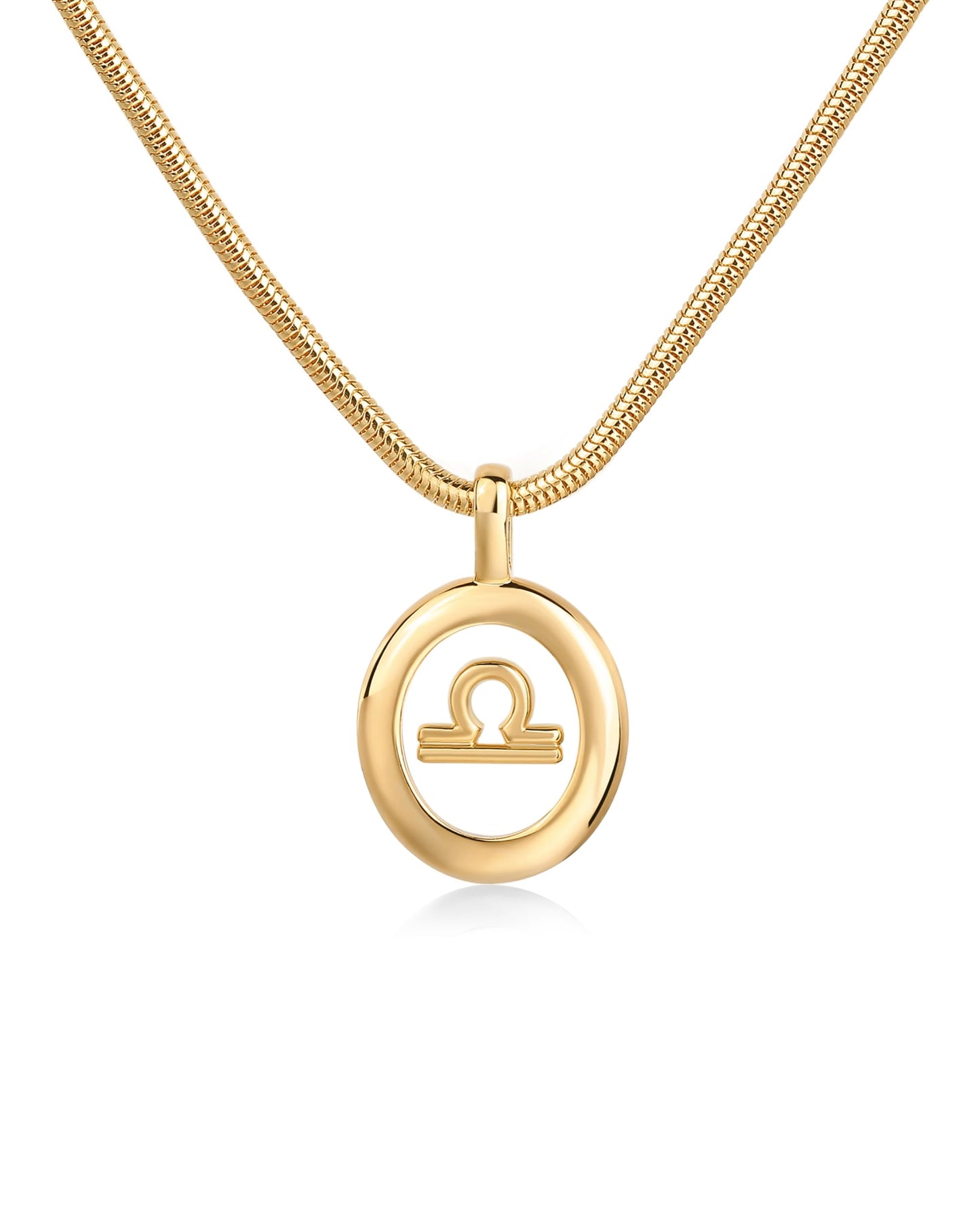 Libra Zodiac Gold Pendant Necklace for Women