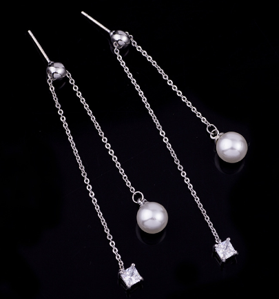 Crystal Tassel Pearl Earrings