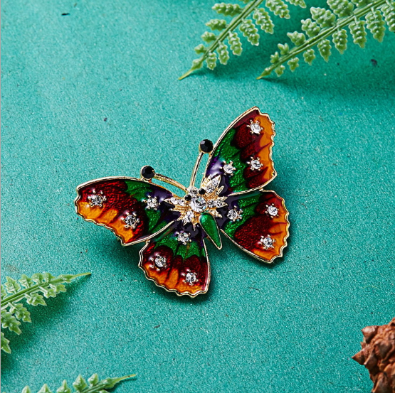 Elegant Butterfly Crystal Brooch