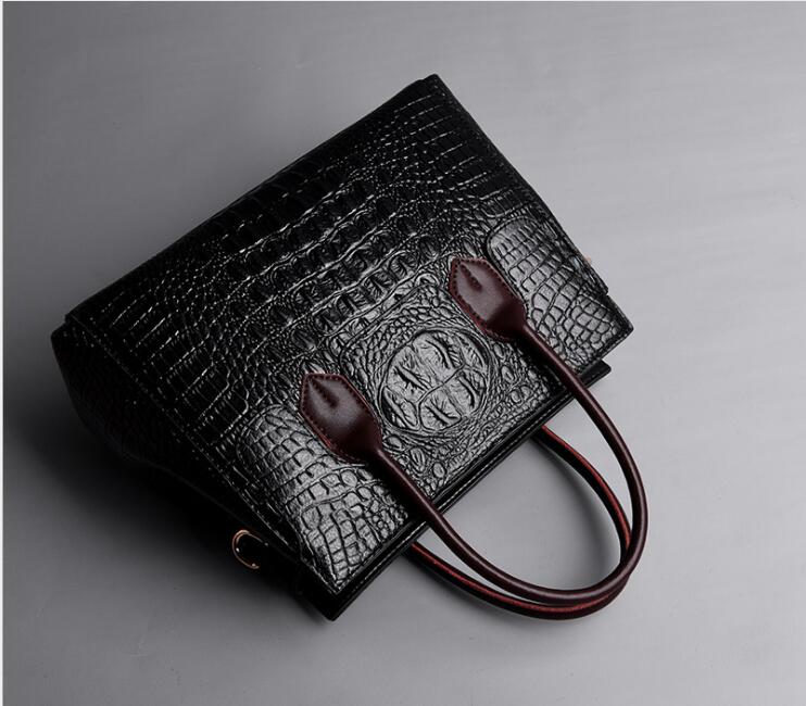 Luxury Crocodile Pattern Women’s Tote Handbag – Vintage Fashion Style