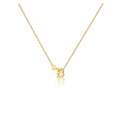 Dainty Gold Initial Necklace – Letter B