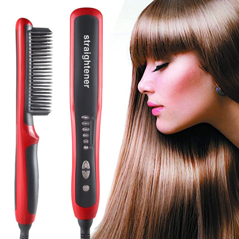 Professional Heated Hair Straightening Brush – Fast Heat Ceramic Hair Styling Comb for Smooth & Frizz-Free Hair