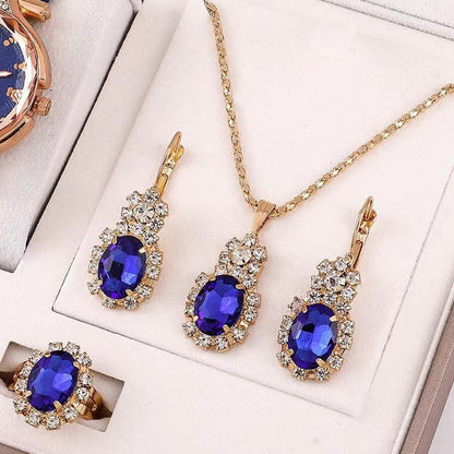 Luxury Teardrop Crystal Bridal Jewelry Set