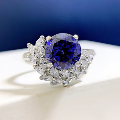 Luxury S925 Silver Crystal Engagement Ring for Women