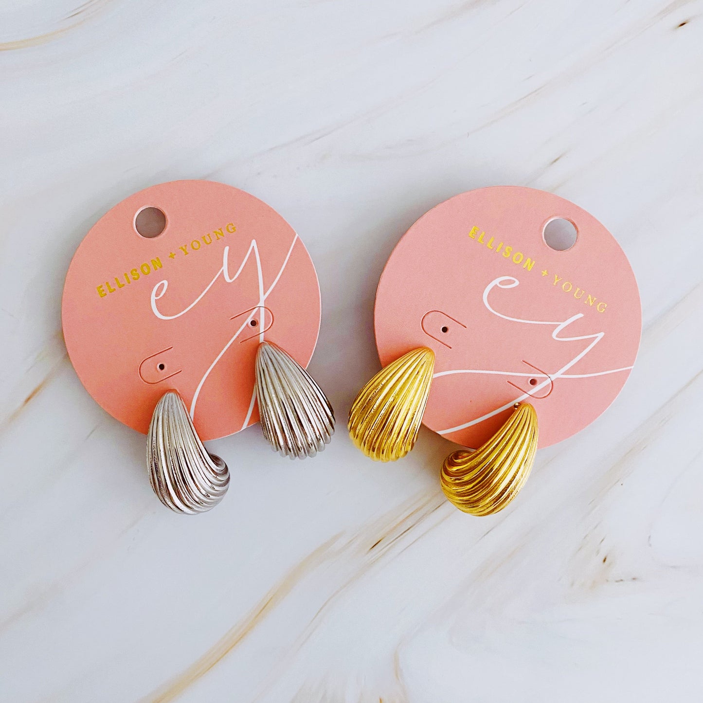 Luxury Cabled Teardrop Stud Earrings