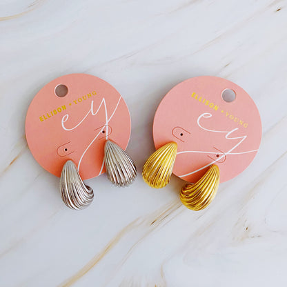 Luxury Cabled Teardrop Stud Earrings