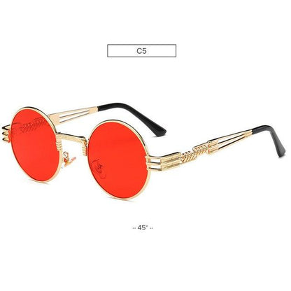 Spring Leg Round Frame Sunglasses
