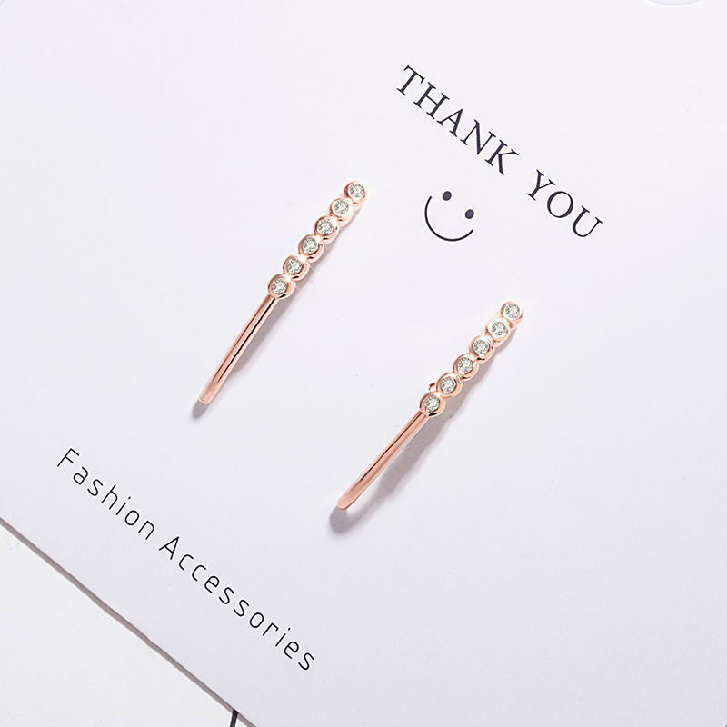 Delicate Crystal Line Earrings