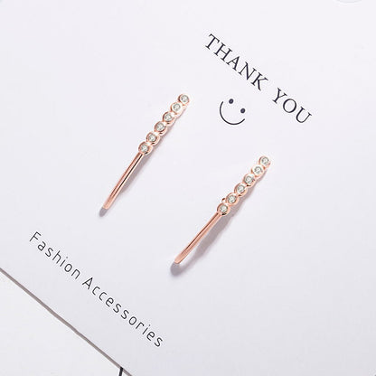 Delicate Crystal Line Earrings