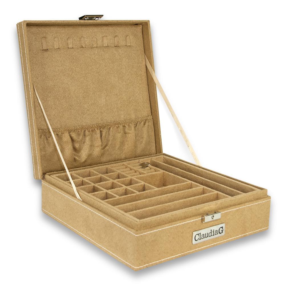 Luxury Velvet Jewelry Box Organizer – Multi-Layer Storage Case for Rings, Earrings & Necklaces