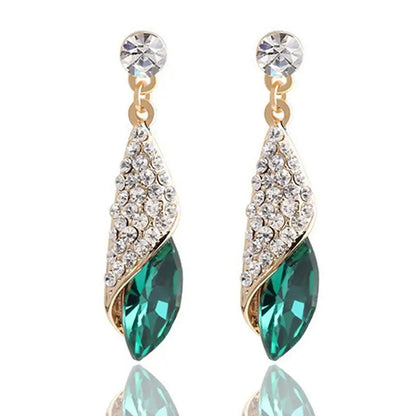 Vintage Crystal Teardrop Dangle Earrings