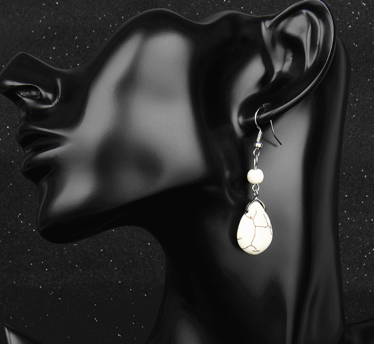 Natural Stone Drop Dangle Earrings