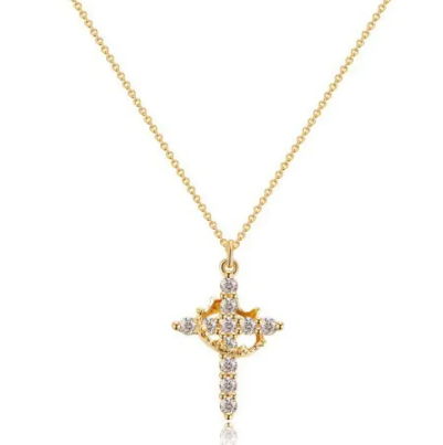 Luxury Diamond Crown Pendant Necklace