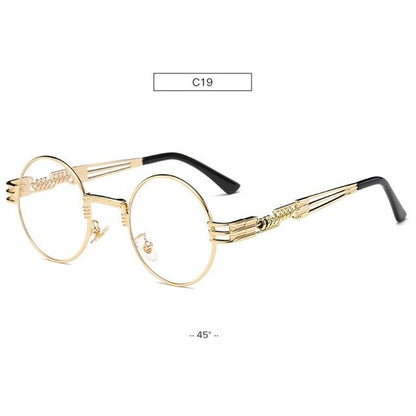 Spring Leg Round Frame Sunglasses