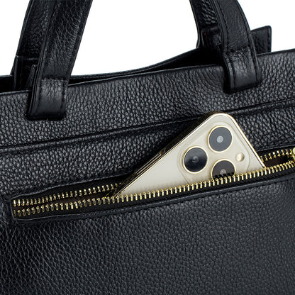 New Genuine Leather Women’s Handbag – Luxury Boston Tote