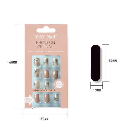 24-Piece Matte Metallic Nude Press-On Nails Set
