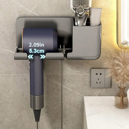 Wall Mounted Hair Tool Holder – Bathroom Organizer Rack for Hair Dryer & Styling Accessories