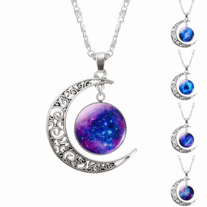Celestial Moon Gemstone Necklace for Women