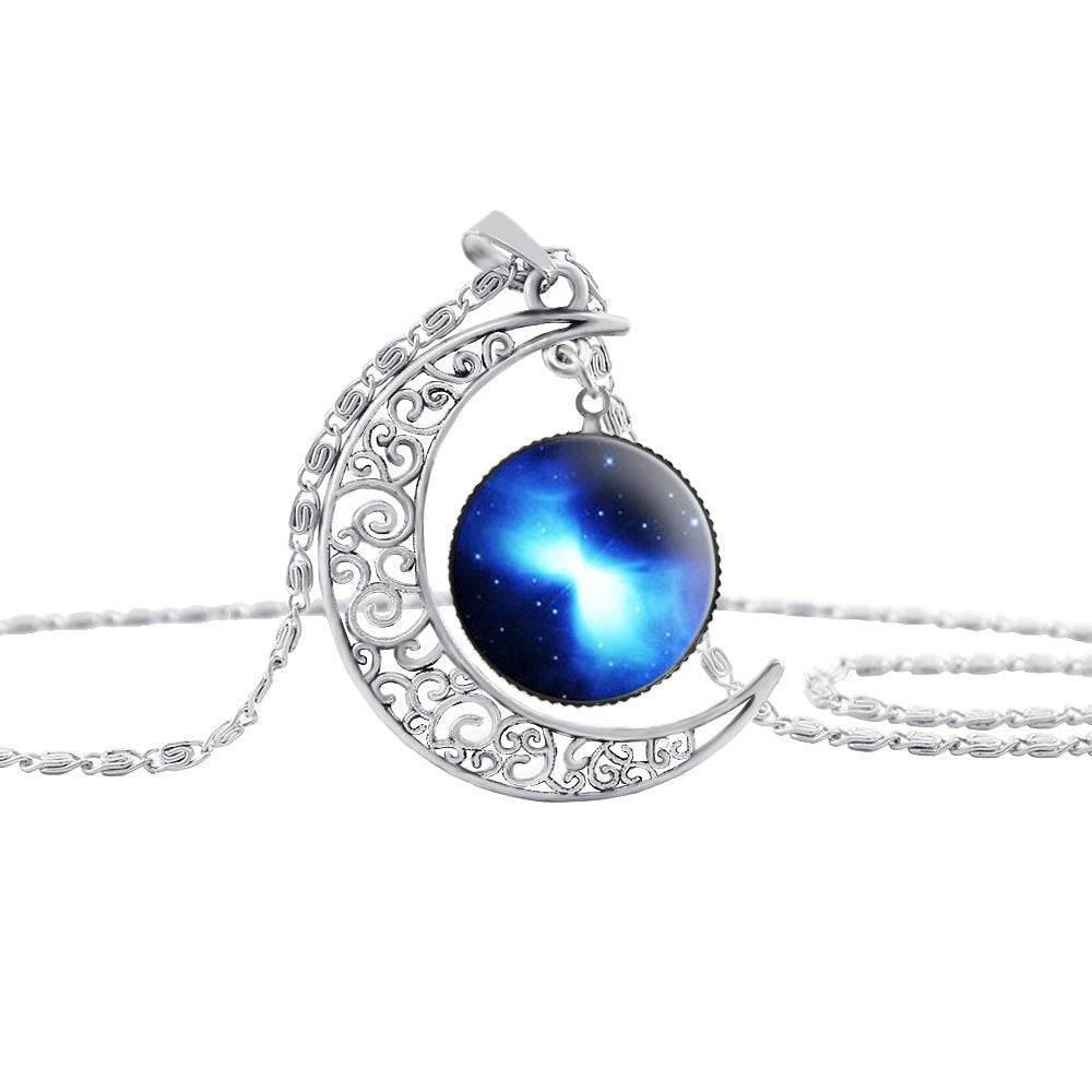 Celestial Moon Gemstone Necklace for Women