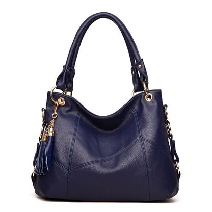 Soft Leather Tassel Shoulder Bag – Elegant Women’s Fashion Handbag