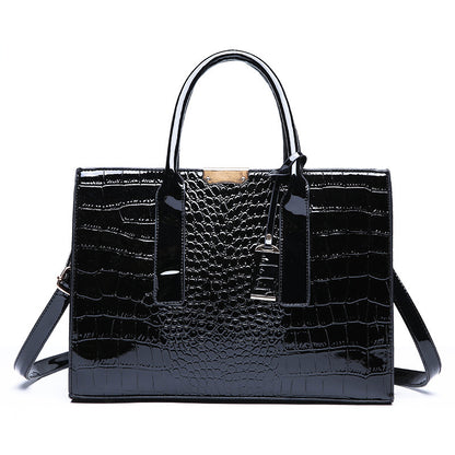 Luxury Crocodile Pattern Shoulder Tote Bag – Elegant Women’s Messenger Handbag