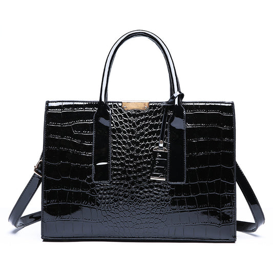 Luxury Crocodile Pattern Shoulder Tote Bag – Elegant Women’s Messenger Handbag
