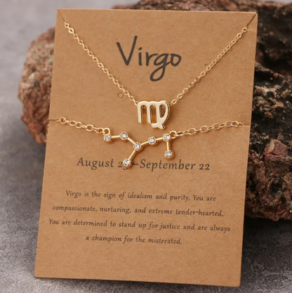 Zodiac Sign Necklace Set – Elegant Astrology Jewelry for Women