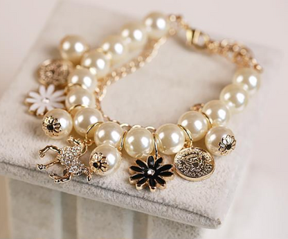 Luxury Pearl Flower Charm Bracelet for Women