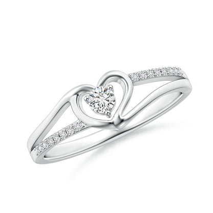 Sterling Silver Diamond Heart Ring