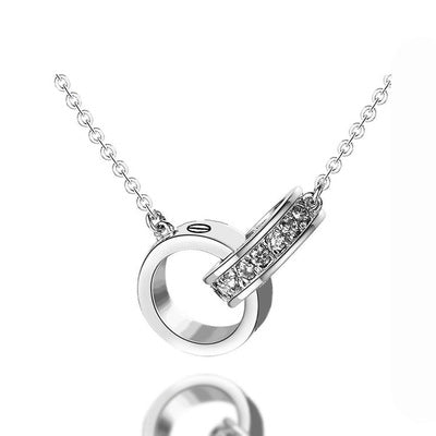 Luxury Double Ring Crystal Necklace
