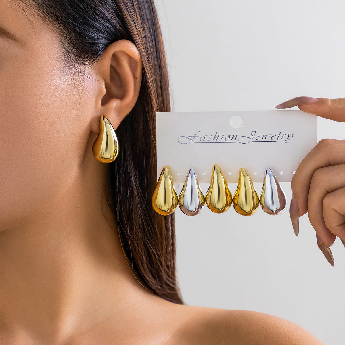 Minimalist Retro Teardrop Statement Earrings