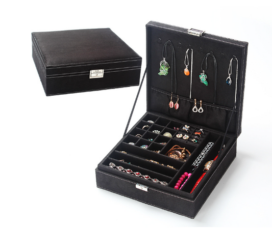 Luxury Velvet Jewelry Box Organizer – Multi-Layer Storage Case for Rings, Earrings & Necklaces
