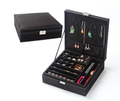 Luxury Velvet Jewelry Box Organizer – Multi-Layer Storage Case for Rings, Earrings & Necklaces