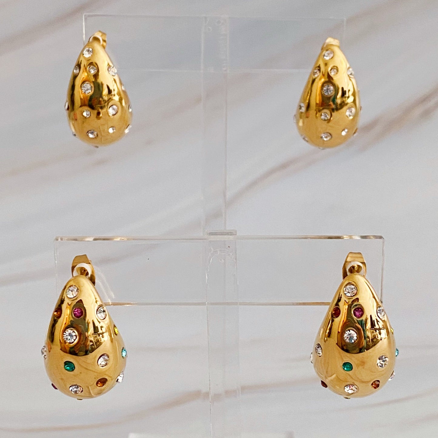 Glam Crystal Teardrop Earrings