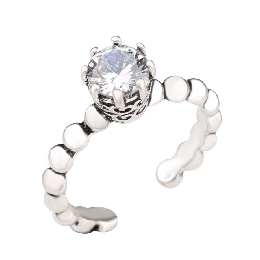 Luxury Silver Crystal Statement Ring