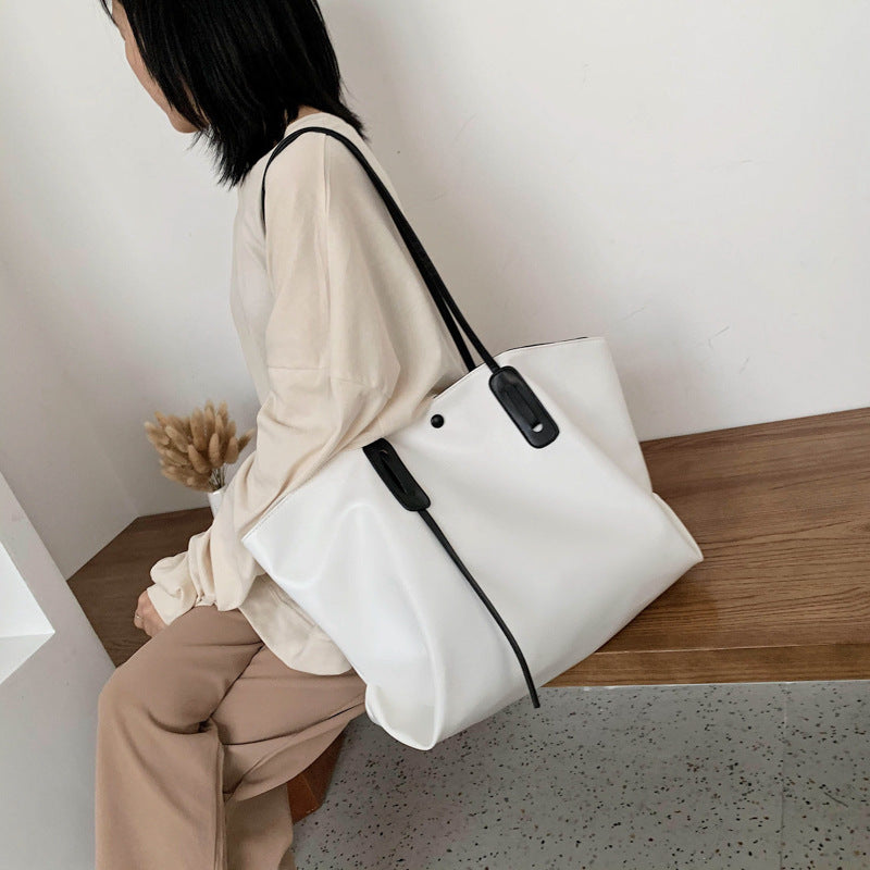 Elegant Large Capacity Shoulder Tote Bag for Women – Minimalist Fashion Handbag
