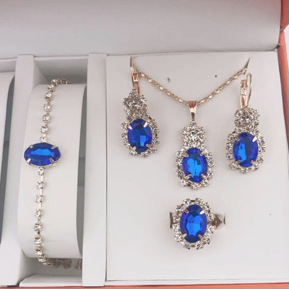 Luxury Teardrop Crystal Bridal Jewelry Set