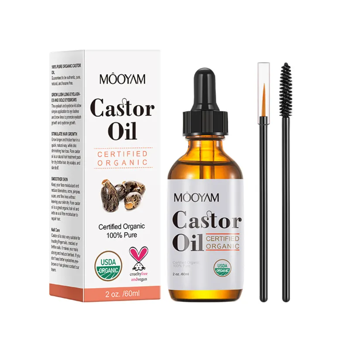 Pure Castor Oil – Multi-Purpose Hair & Skin Care Oil for Moisturizing & Nourishing Care