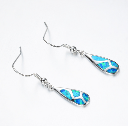 Ocean Opal Teardrop Earrings Set