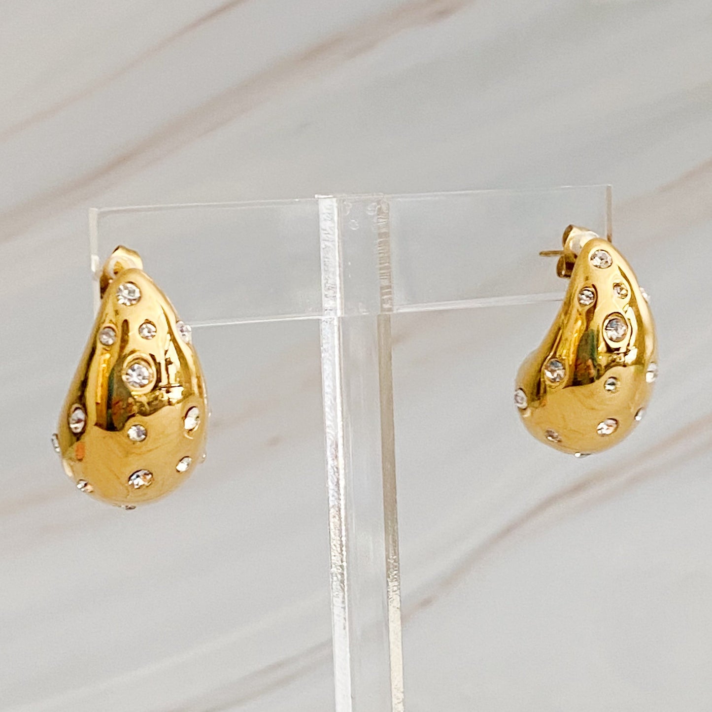Glam Crystal Teardrop Earrings
