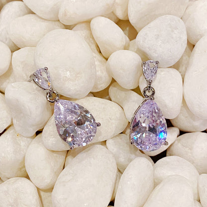 Diamond Look Teardrop Stud Earrings