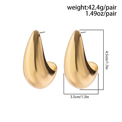 Minimalist Retro Teardrop Statement Earrings
