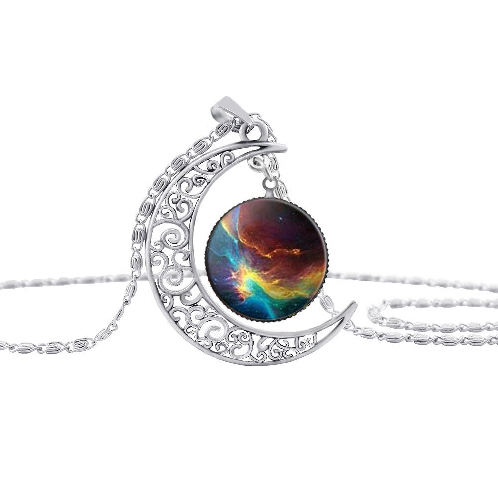 Celestial Moon Gemstone Necklace for Women