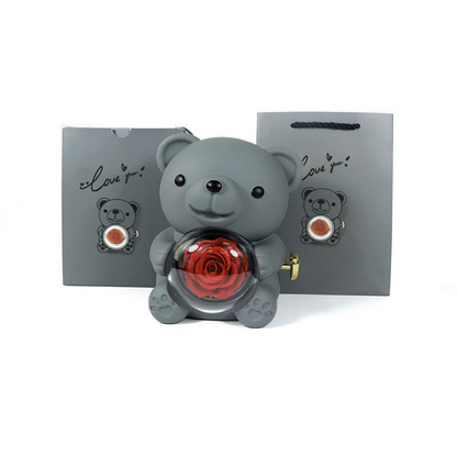 Romantic Rose Bear Gift Jewelry Box