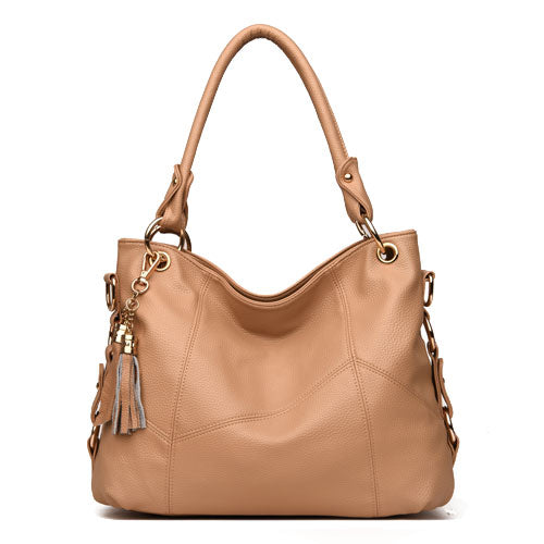 Soft Leather Tassel Shoulder Bag – Elegant Women’s Fashion Handbag