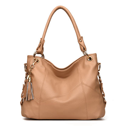 Soft Leather Tassel Shoulder Bag – Elegant Women’s Fashion Handbag